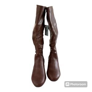 Mysoft Women’s Tall Knee High Boots Brown 8